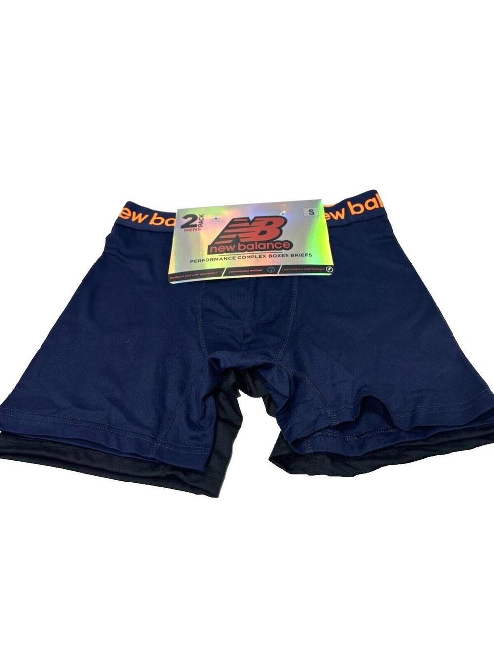 Mens New Balance Boxers Briefs 2 Pack Performance Complex Waistband, Small New